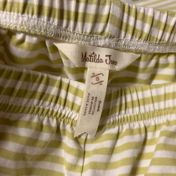 MATILDA JANE Sz 8 Lime Green and White Stripes with Button Ruffle Hems - Picture 9 of 9